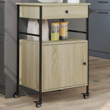 Berkfield Kitchen Trolley Sonoma Oak 56x43x89.5 cm Engineered Wood
