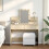 Berkfield Dressing Table with LED Sonoma Oak 100x40x130 cm 1