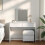 Berkfield Dressing Table with LED White 100x40x130 cm 1