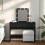 Berkfield Dressing Table with LED Black 100x40x130 cm 1