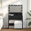 Berkfield Dressing Table with LED Black 80x41x134.5 cm 1