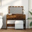 Berkfield Dressing Table with LED Smoked Oak 100x40x120 cm 1