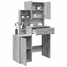 Berkfield Dressing Table with Cabinet Grey Sonoma 80x35x132 cm