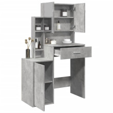 Berkfield Dressing Table with Cabinet Concrete Grey 80x35x132 cm