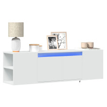 Berkfield TV Wall Cabinet with LED Lights White 135x31x39.5 cm