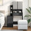 Berkfield Dressing Table with Cabinet Black 80x35x132 cm 1