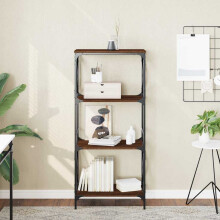 Berkfield Bookcase 4-Tier Brown Oak 59x35x132 cm Engineered Wood