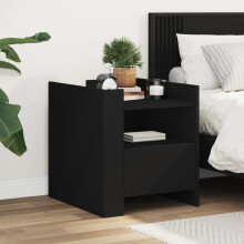 Berkfield Bedside Cabinet Black 45x50x50 cm Engineered Wood