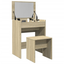 Berkfield Dressing Table and Stool Sonoma Oak 60x40x113.5 cm