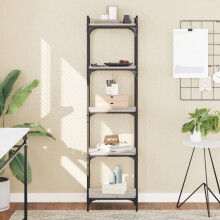 Berkfield Bookcase 5-Tier Grey Sonoma 40x30x154 cm Engineered Wood