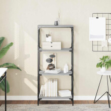 Berkfield Bookcase 4-Tier Grey Sonoma 59x35x132 cm Engineered Wood