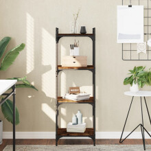Berkfield Bookcase 4-Tier Smoked Oak 40x30x120 cm Engineered Wood