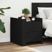 Berkfield Bedside Cabinet Black 45x50x50 cm Engineered Wood