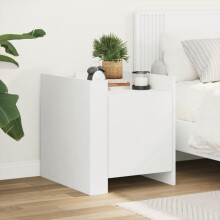 Berkfield Bedside Cabinet White 45x50x50 cm Engineered Wood