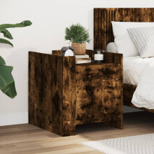 Berkfield Bedside Cabinet Smoked Oak 45x50x50 cm Engineered Wood