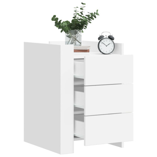 Berkfield Bedside Cabinet White 45x50x65 cm Engineered Wood