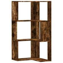 Berkfield Corner Bookcase 3-Tier Smoked Oak 50x50x102 cm Engineered Wood