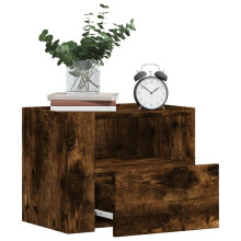 Berkfield Wall-mounted Bedside Cabinet Smoked Oak 45x30x35 cm