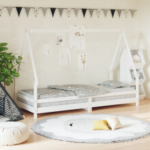 Berkfield Kids Bed Frame White 90x200 cm Solid Wood Pine