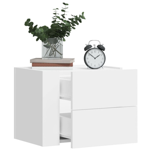 Berkfield Wall-mounted Bedside Cabinet White 45x30x35 cm