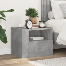 Berkfield Wall-mounted Bedside Cabinet Concrete Grey 45x30x35 cm