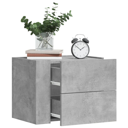 Berkfield Wall-mounted Bedside Cabinet Concrete Grey 45x30x35 cm