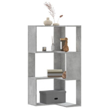 Berkfield Corner Bookcase 3-Tier Concrete Grey 50x50x102 cm Engineered Wood
