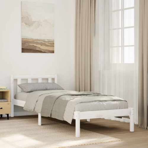 Berkfield Extra Long Bed Frame without Mattress White 80x220 cm Solid Wood Pine
