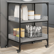 Berkfield Kitchen Trolley Grey Sonoma 60x41x80.5 cm Engineered Wood