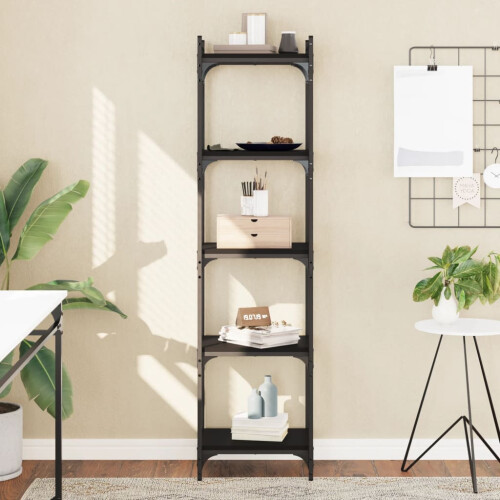 Berkfield Bookcase 5-Tier Black 40x30x154 cm Engineered Wood