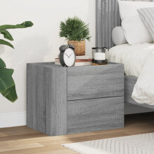 Berkfield Wall-mounted Bedside Cabinet Grey Sonoma 45x30x35 cm