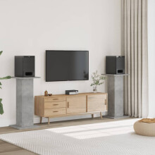 Berkfield Speaker Stands 2 pcs Concrete Grey 30x30x95 cm Engineered Wood