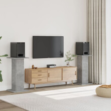 Berkfield Speaker Stands 2 pcs Concrete Grey 30x30x80 cm Engineered Wood