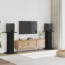 Berkfield Speaker Stands 2 pcs Black 30x30x95 cm Engineered Wood