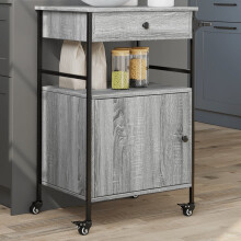 Berkfield Kitchen Trolley Grey Sonoma 56x43x89.5 cm Engineered Wood