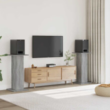 Berkfield Speaker Stands 2 pcs Grey Sonoma 30x30x95 cm Engineered Wood