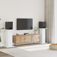 Berkfield Speaker Stands 2 pcs White 30x30x80 cm Engineered Wood