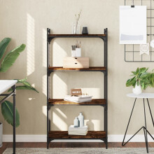 Berkfield Bookcase 4-Tier Smoked Oak 60x30x120 cm Engineered Wood
