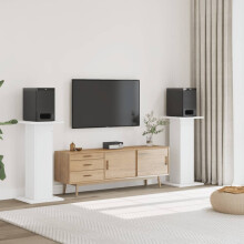 Berkfield Speaker Stands 2 pcs White 30x30x95 cm Engineered Wood