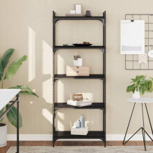 Berkfield Bookcase 5-Tier Black 60x30x154 cm Engineered Wood