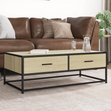 Berkfield Coffee Table Sonoma Oak 100x50x35 cm Engineered Wood and Metal