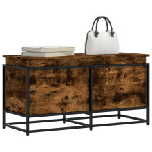 Berkfield Storage Box with Lid Smoked Oak 100x40x51.5 cm Engineered Wood