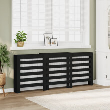 Berkfield Radiator Cover Black 205x21.5x83.5 cm Engineered Wood