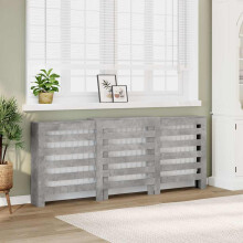 Berkfield Radiator Cover Concrete Grey 205x21.5x83.5 cm Engineered Wood