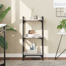 Berkfield Bookcase 3-Tier Grey Sonoma 40x30x86 cm Engineered Wood