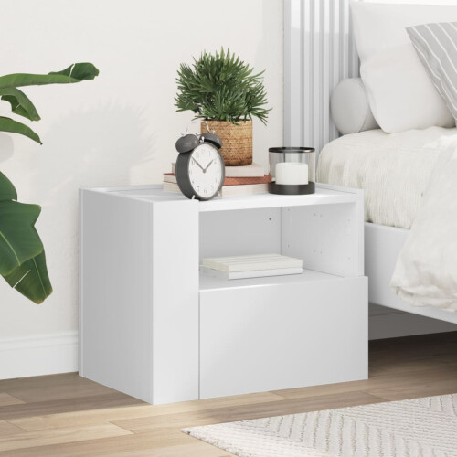 Berkfield Wall-mounted Bedside Cabinet White 45x30x35 cm