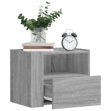 Berkfield Wall-mounted Bedside Cabinet Grey Sonoma 45x30x35 cm