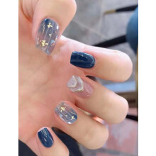 Multicolor Short Square Press On Nails Set with Nail File and Adhesive Tape for Quick Application