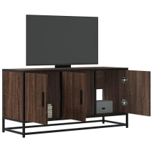 Berkfield TV Cabinet Brown Oak 100x35x50 cm Engineered Wood and Metal