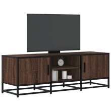 Berkfield TV Cabinet Brown Oak 120x35x41 cm Engineered Wood and Metal